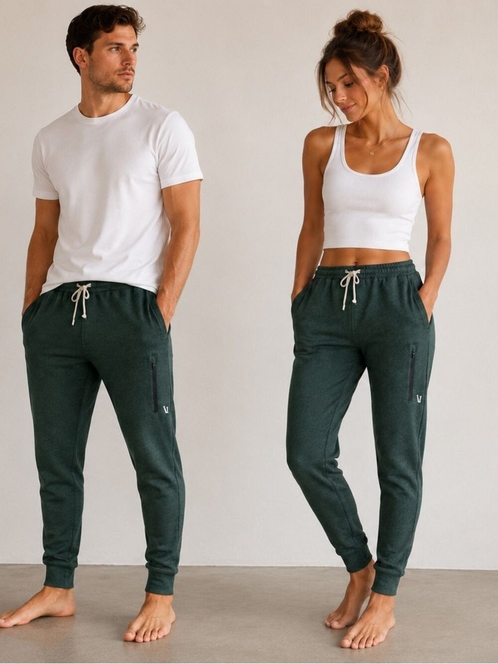 NWT Vuori Sunday Performance Jogger Aspen Heather S V416 Drawstring